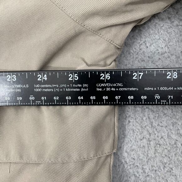 Nautica Fleece Lined Bomber Jacket Men XL Tan Windbreaker Full Zip - Picture 9 of 9